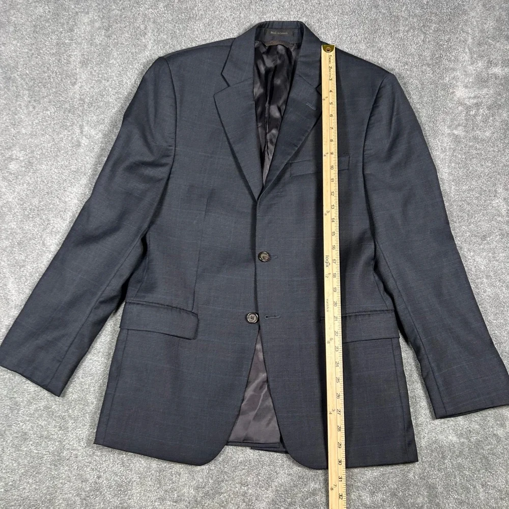Lauren Ralph Lauren Blazer Windowpane Plaid  100% Wool Charcoal Gray Mens 42R
